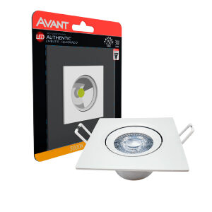 Spot De Led Authentic Embutir Quadrado 3000k 3w Avant