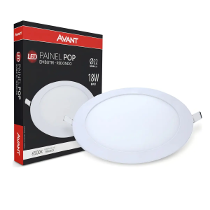 Painel Led Embutir Redondo Avant 18w Branco